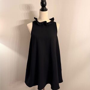 (SOLD) The Impeccable Pig Black Ruffled Tunic Mini Dress